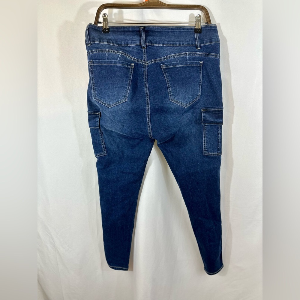 Stylish High Rise Dark Blue Jeans - Picture 2 of 7